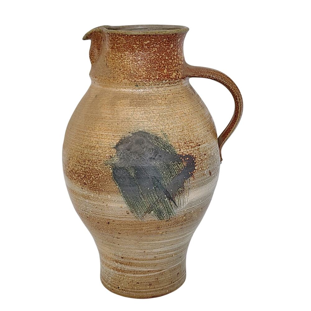 Don Reitz Signed Pottery Large 13" Pitcher Studio Art Brown Natural Earth Tones